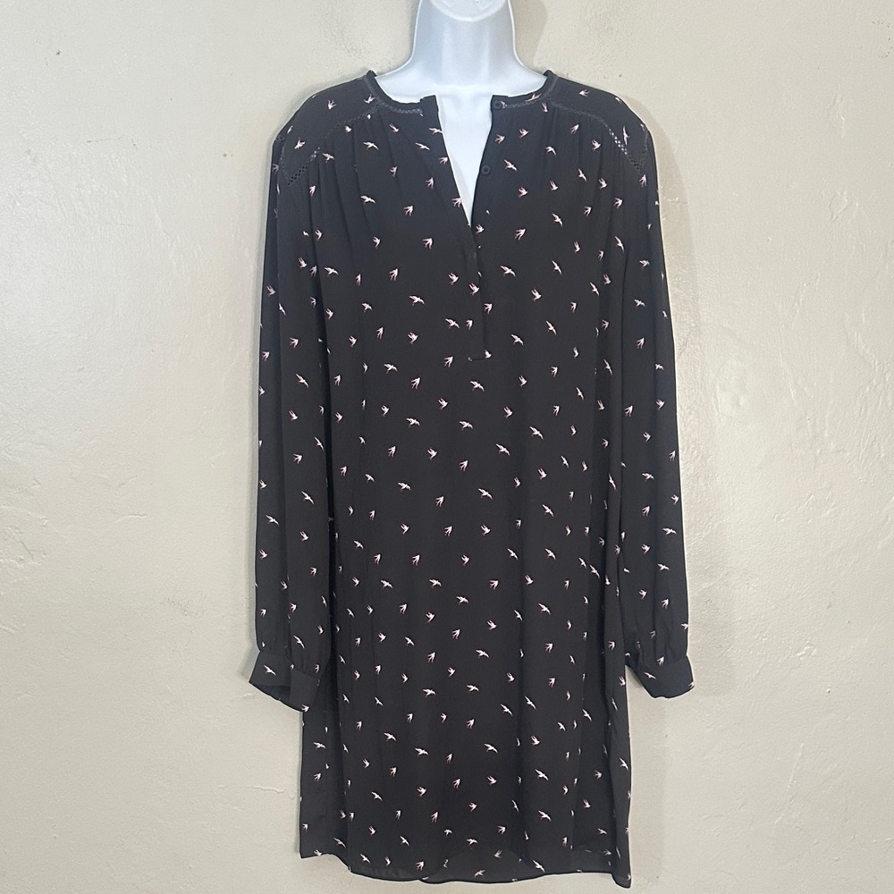 Banana Republic Black Midi Dress with Pink Accents